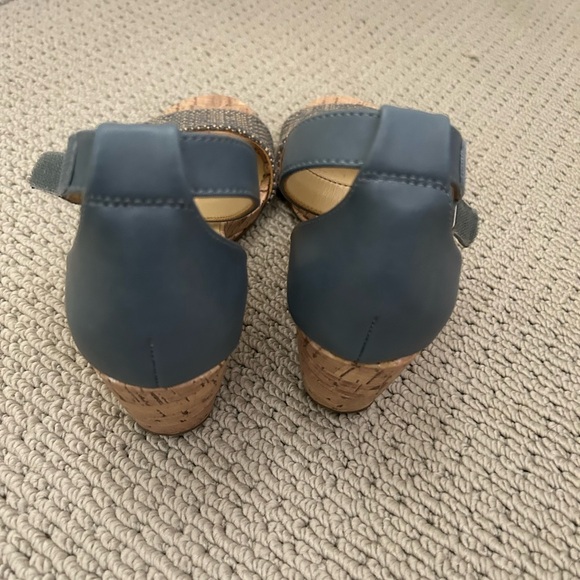 Grey and cork wedge heeled sandal Size 7.5 M - Picture 3 of 4